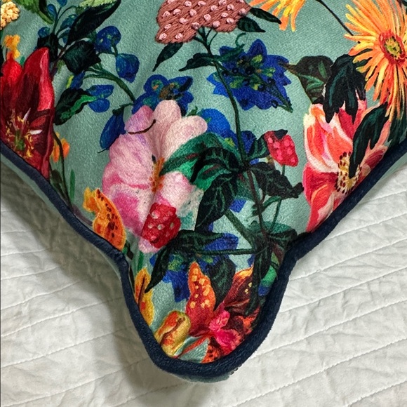 Nathalie Lete Embroidered Velvet Pillow 18" x 18" - Picture 4 of 12